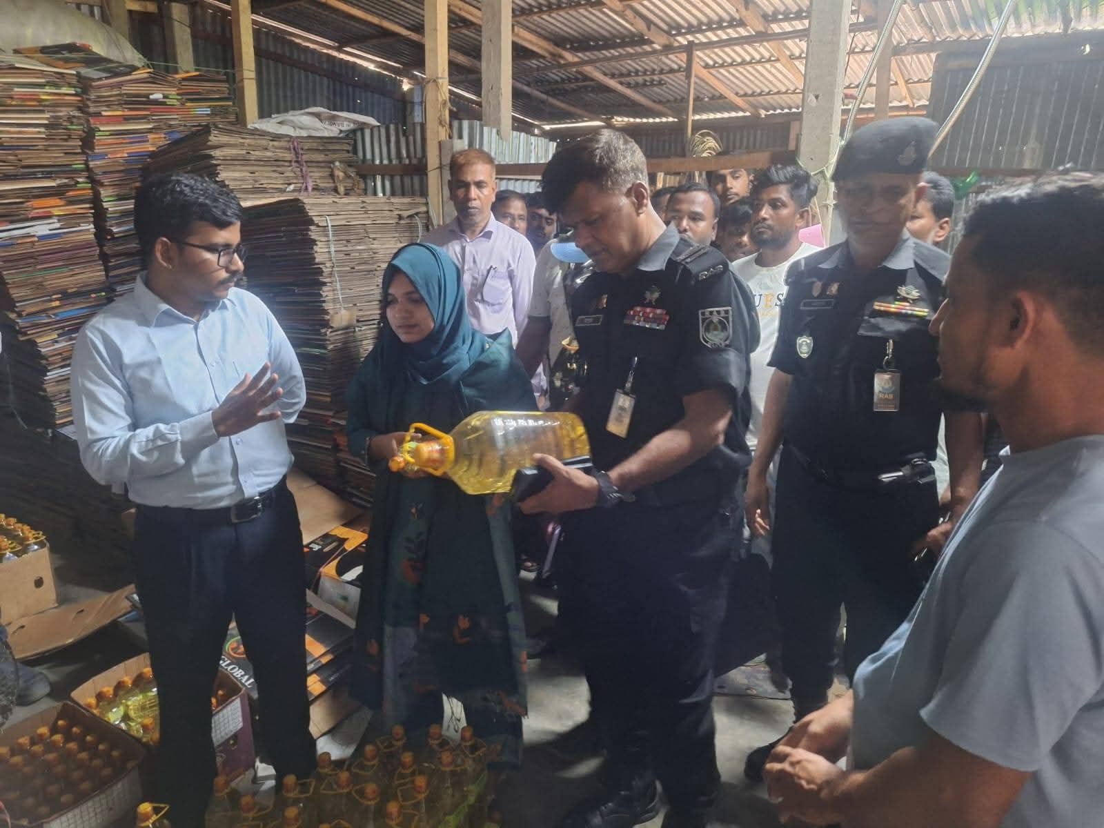 Raid on edible oil factory in Narayanganj