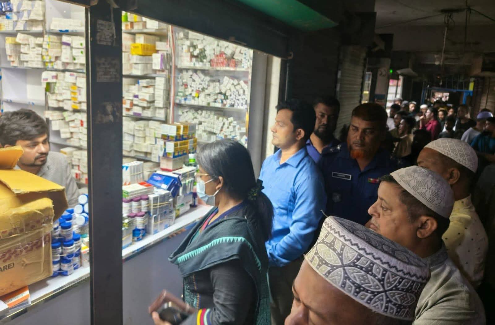 Mobile court raid on medicine and cosmetics market at Chittagong Road