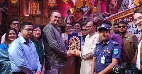 US Ambassador Visit Amlapara Sarbojonin Puja Mandap in Narayanganj