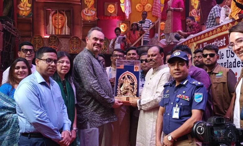 US Ambassador Visit Amlapara Sarbojonin Puja Mandap in Narayanganj