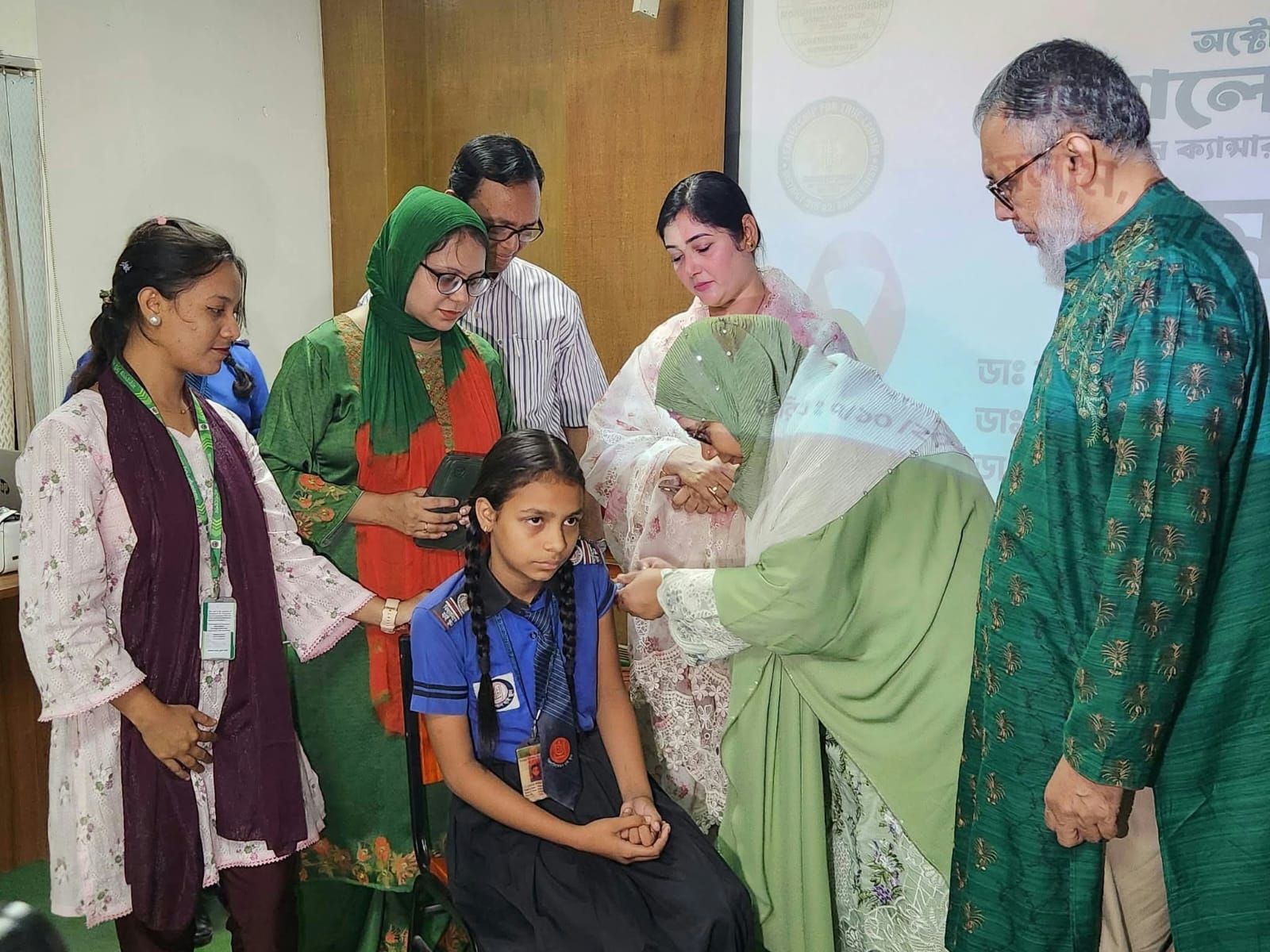 Cervical and breast cancer vaccinations for teenage girls in Vidya Niketan School